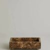 Home Decor Nordal | Ayu Marble Tray Small Rectangular Brown