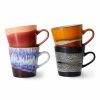 Kitchen & Tableware HKliving | Hkliving, Americano Mugs, Set Of 4, Friction, 70S Ceramics