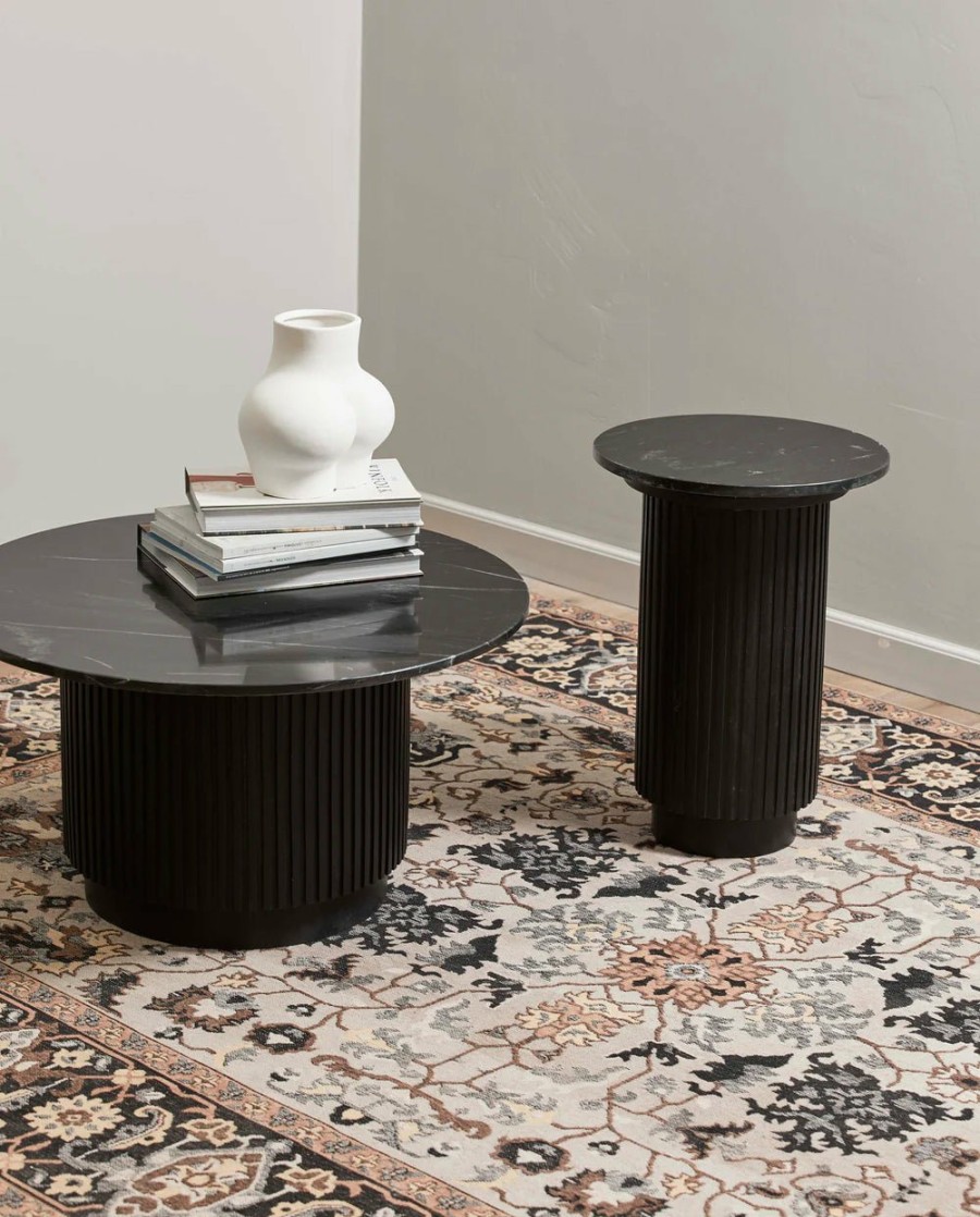 Furniture Nordal | Erie Round Coffee Table Black Marble Top