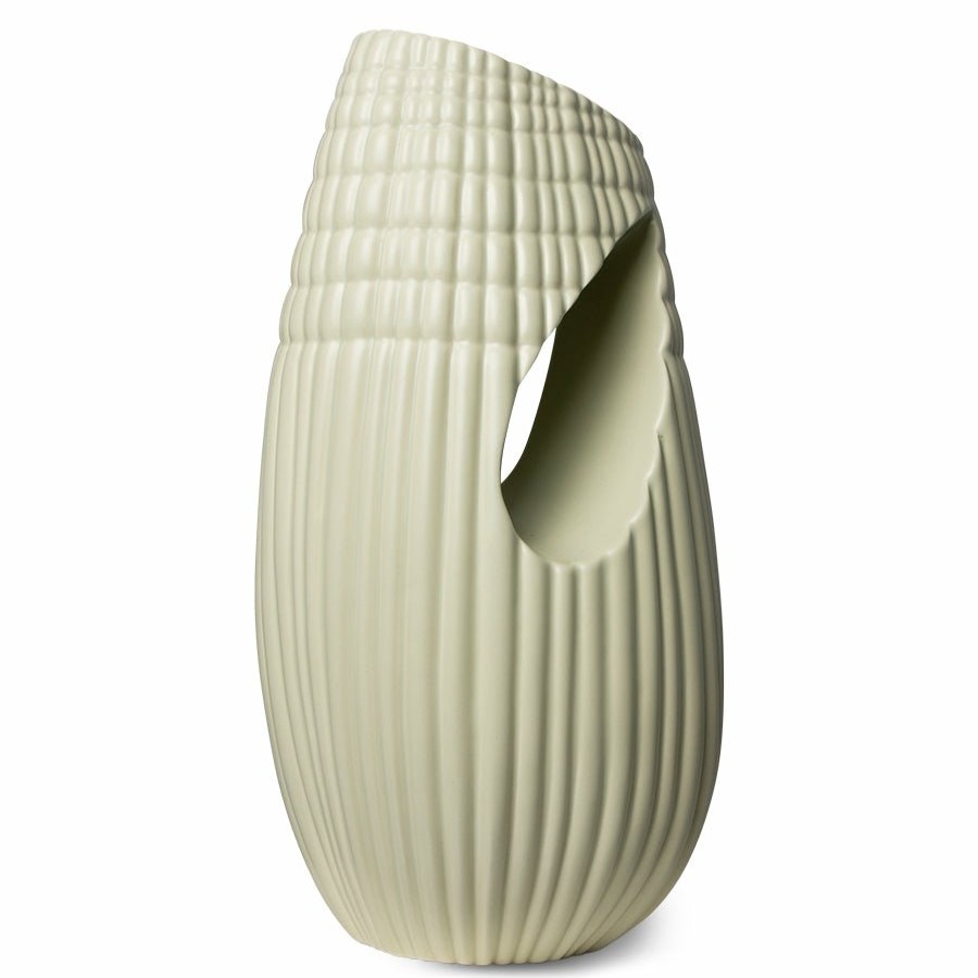 Home Decor HKliving | Ceramic Ribbed Vase Matt Minty: Hk Objects