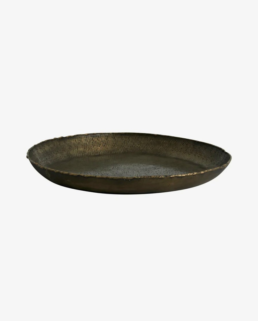 Kitchen & Tableware Nordal | Danna Round Tray Antique Brass