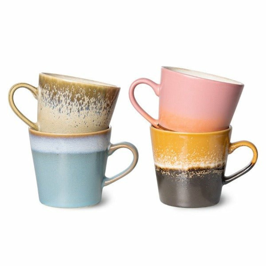 Kitchen & Tableware HKliving | Cappuccino Mugs Meteor (Set Of 4)