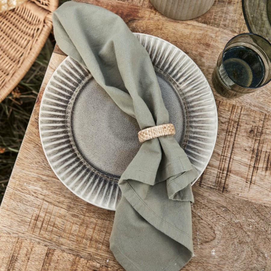 Kitchen & Tableware House Doctor | Cotton Napkin Olive Green Set Of 4