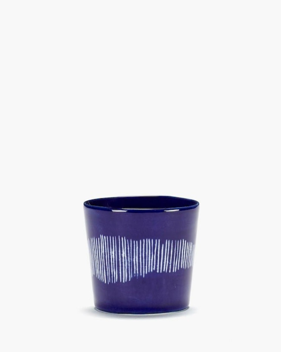 Kitchen & Tableware Serax | Espresso Cup Dark Blue / White Stripes Feast