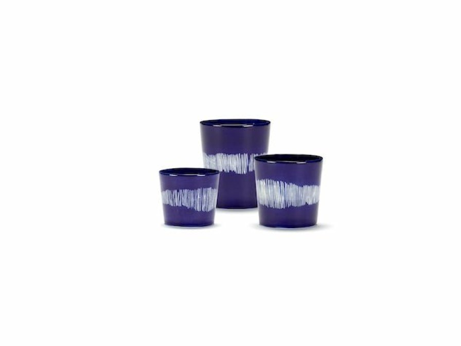 Kitchen & Tableware Serax | Espresso Cup Dark Blue / White Stripes Feast