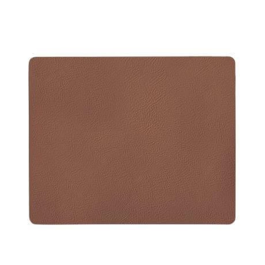 Kitchen & Tableware Aida | Quadro Recycled Leather Placemat Cognac