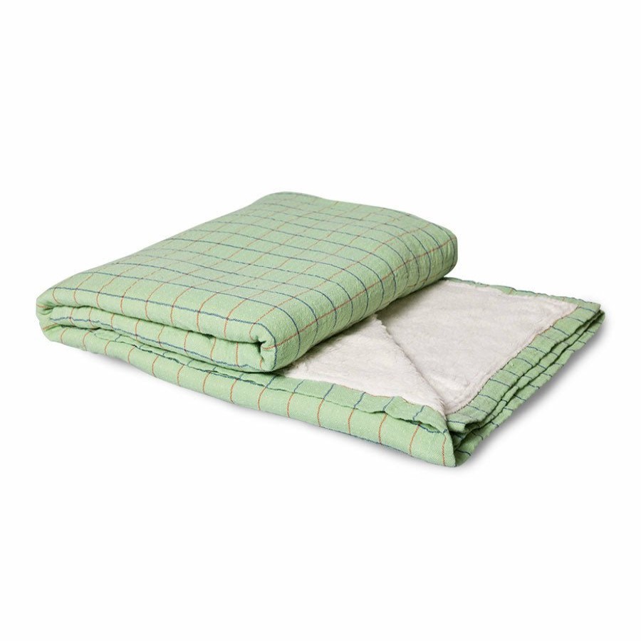 Home Decor HKliving | Checkered Sherpa Throw, Hkliving, 130 X 170Cm