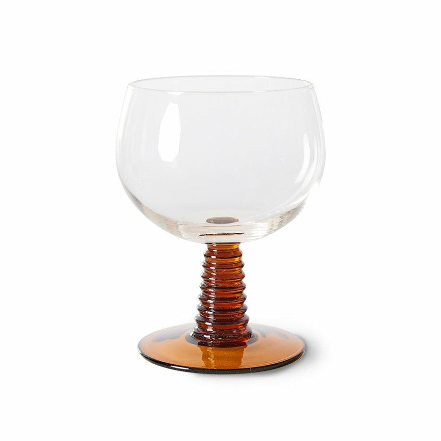 Kitchen & Tableware HKliving | Swirl Wine Glass Low Ochre