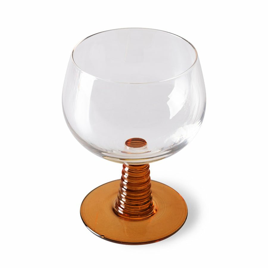 Kitchen & Tableware HKliving | Swirl Wine Glass Low Ochre