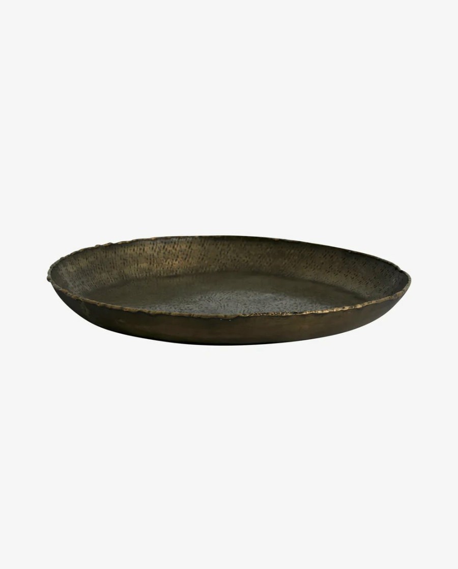 Home Decor Nordal | Danna Round Tray Antique Brass