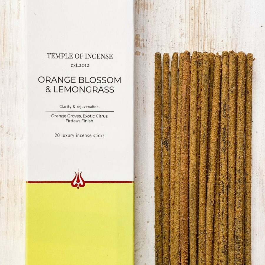 Home Decor Temple of Incense | Orange Blossom & Lemongrass Incense Sticks