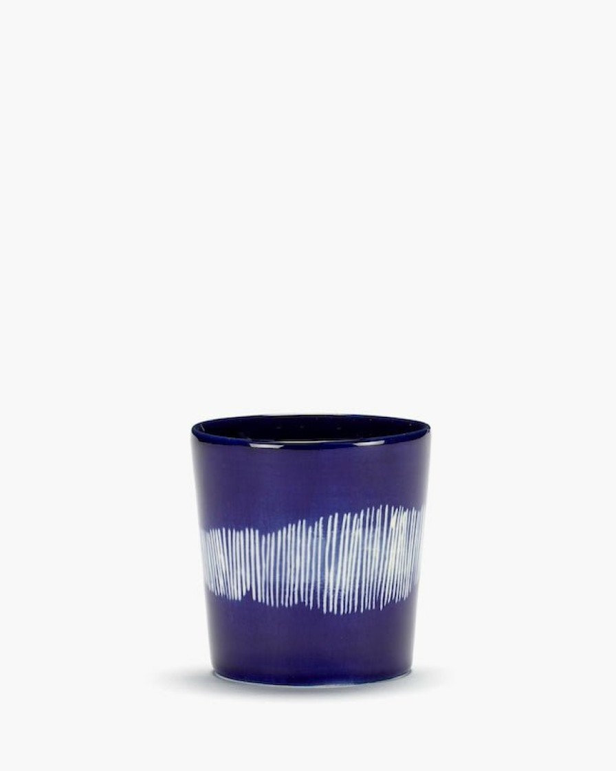 Kitchen & Tableware Serax | Coffee Cup 25Cl Dark Blue - White Stripes Feast