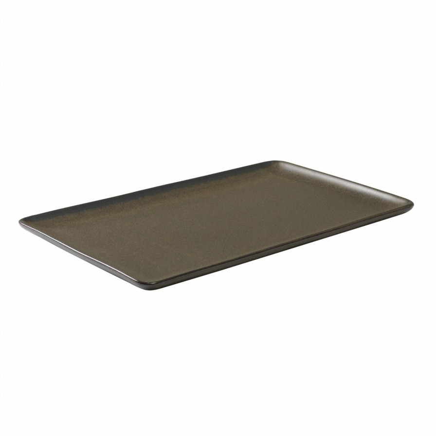 Kitchen & Tableware Aida | Metallic Brown Rectangular Plate L