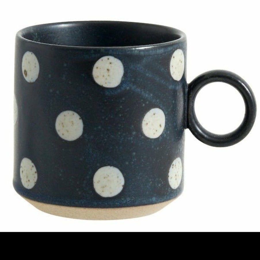 Kitchen & Tableware Nordal | Grainy Mug W Handle Dark Blue/Sand