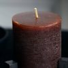 Home Decor House Doctor | Pillar Candle Rustic Wax Cognac (Set Of 2) Small