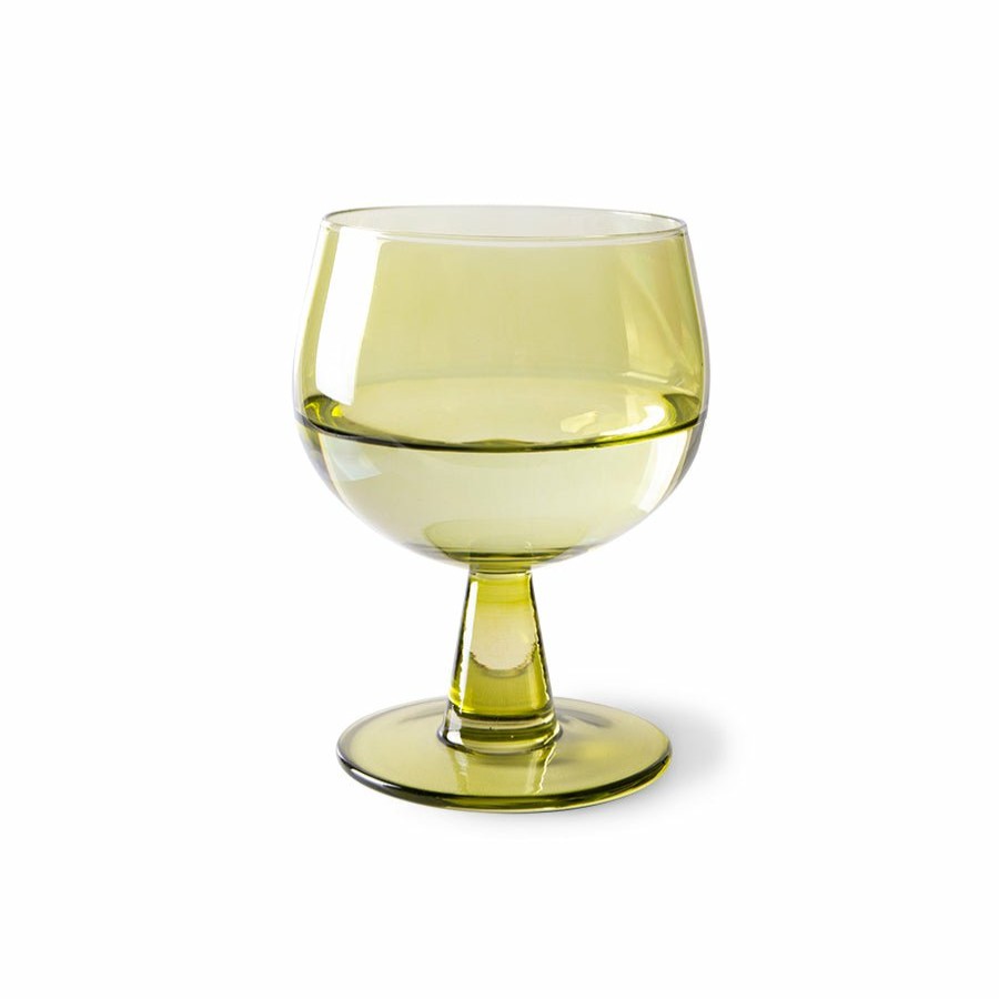 Kitchen & Tableware HKLiving | The Emeralds: Wine Glass Low Olive Green